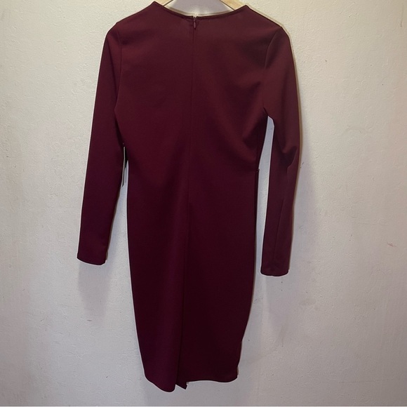 Lulu’s Make it Hot Burgundy Long Sleeve Bodycon Dress Size Medium NWT - Picture 6 of 9